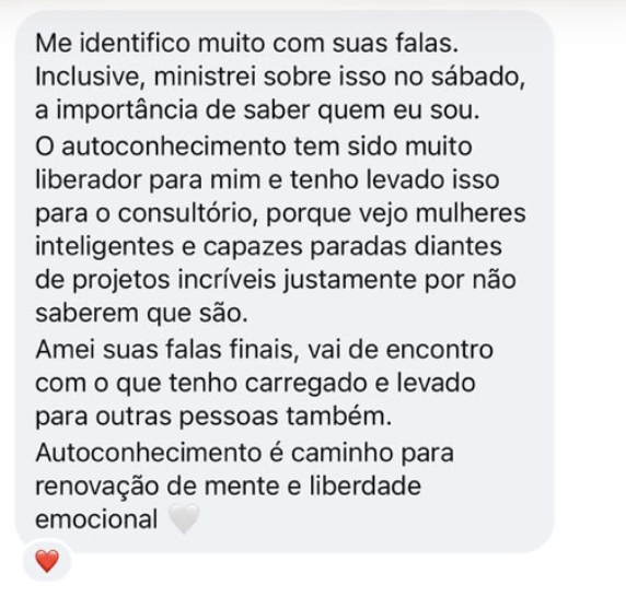 Mensagem recebida de Mary Raquel no Instagram