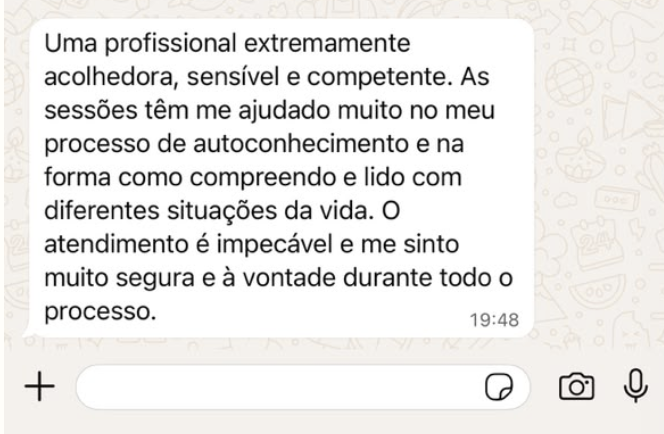 Mensagem recebida de Jessika Aline no WhatsApp